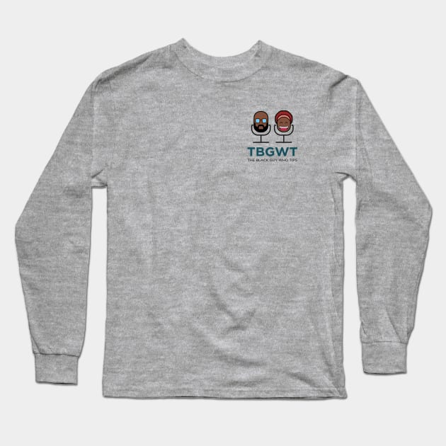 TBGWT Mic Heads Logo Small Long Sleeve T-Shirt by The Black Guy Who Tips Podcast